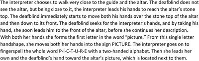 Access to Interaction and Context Through Situated Descriptions: A Study of Interpreting for Deafblind Persons